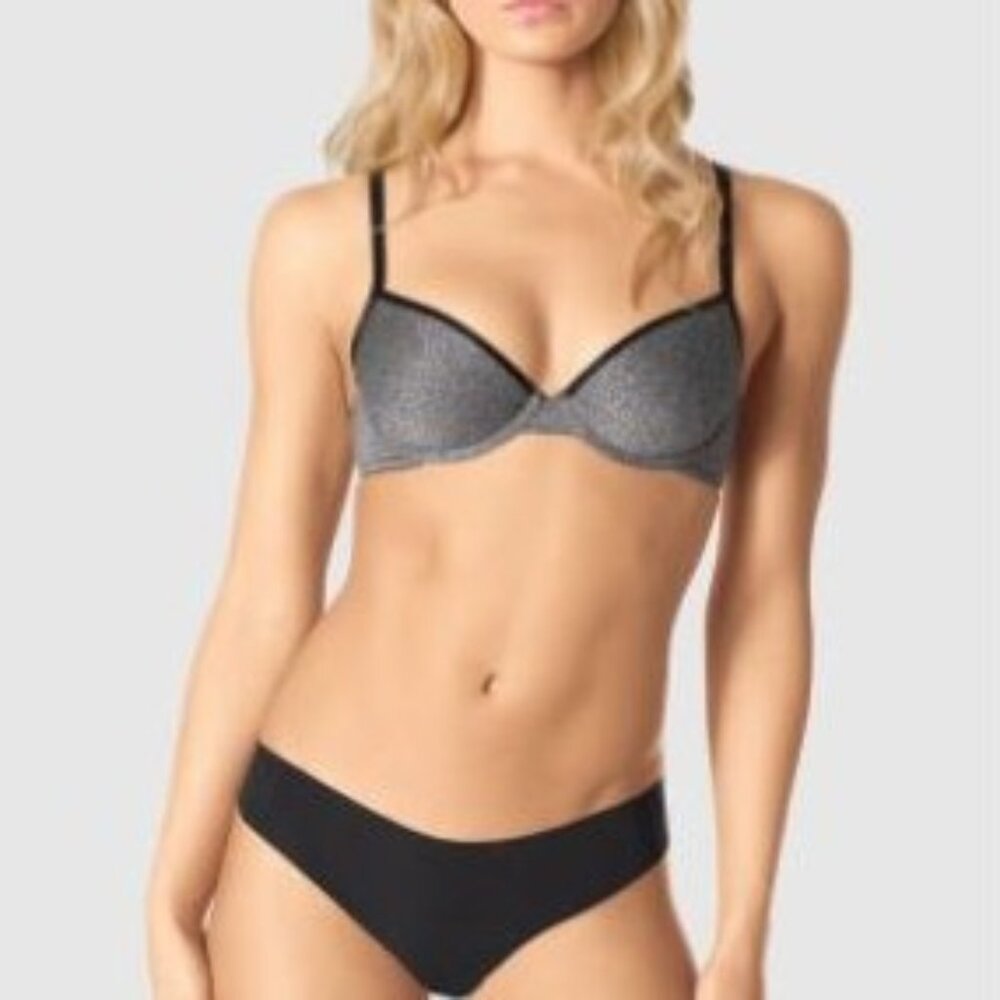 Classic La Senza Lightly Lined “Invisible” Bra – Sparkle Grey/Silver - Size 32C